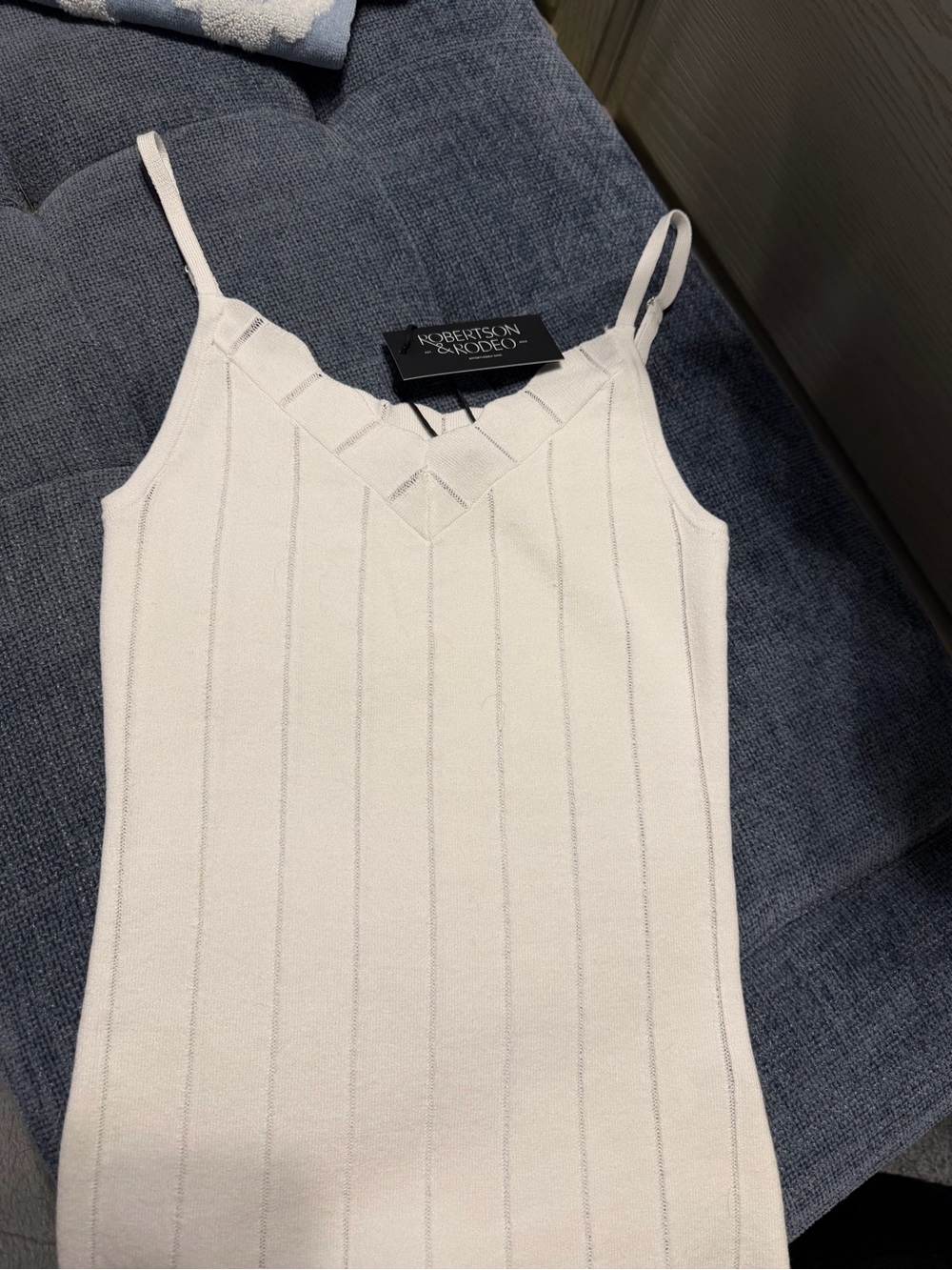 White Knit Cami Top
